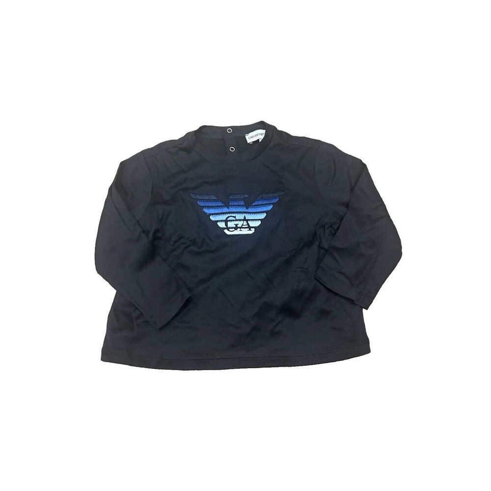 Emporio Armani Embroidered Logo Black T shirt Toddler 18 months